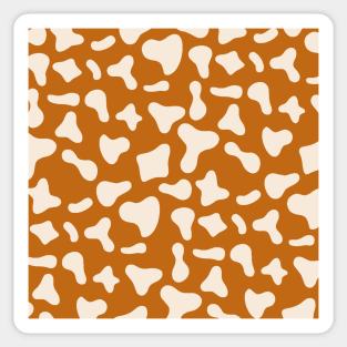 Milk Dairy Cow Print Pattern on Caramel Background Sticker